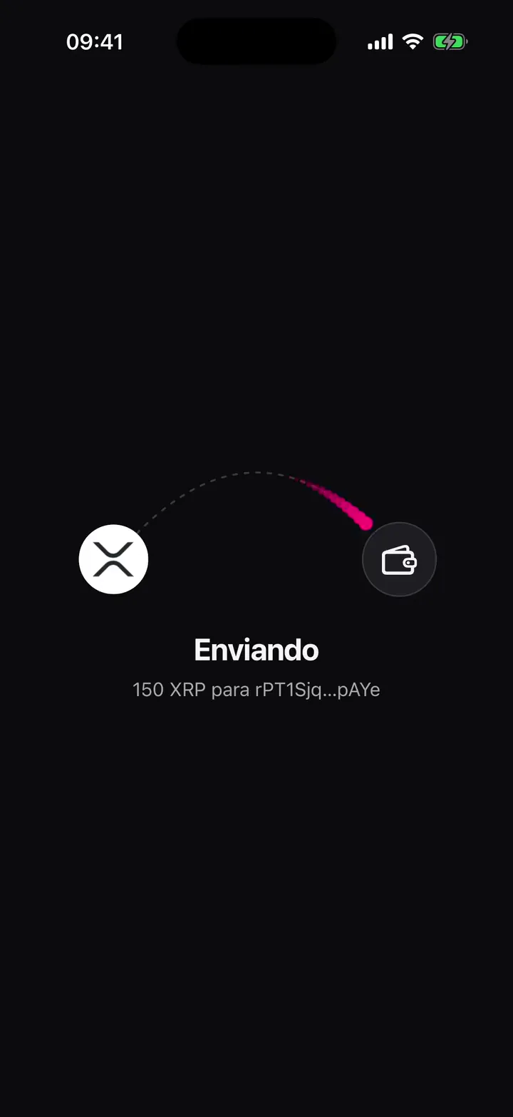Enviando 150 XRP, e a confirmação no XRP Ledger